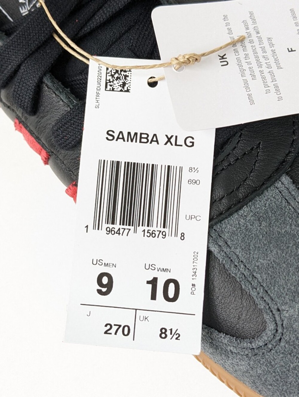 Adidas Samba XLG Chunky Casual Sneakers Black Suede Men's 9 - Picture 6 of 7